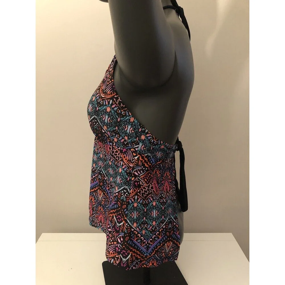Arizona Brand Halter‎ Swim Top XL Juniors Multi-color Geometric Beach Summer Fun